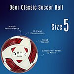 Deer Classic Soccer Ball Red Features